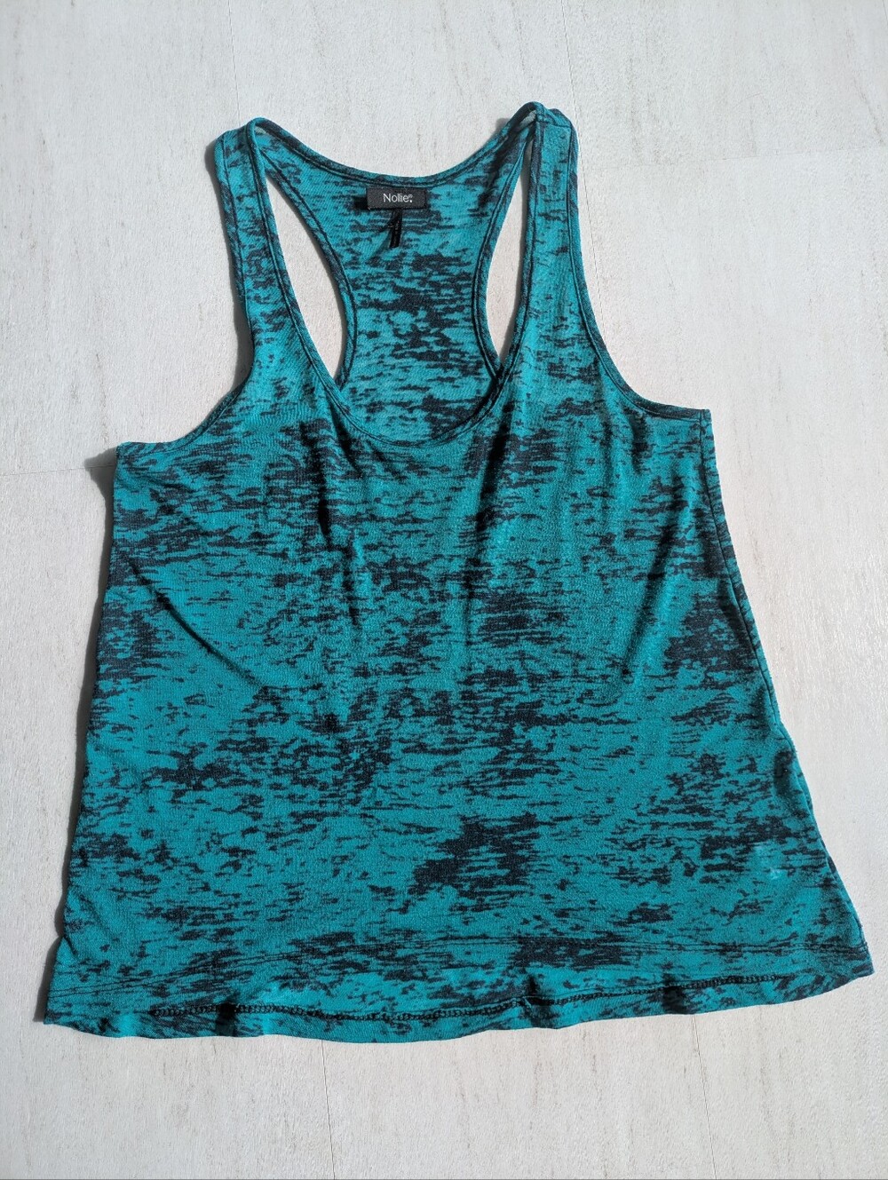 Nollie Teal and Black Racerback Tank Top
